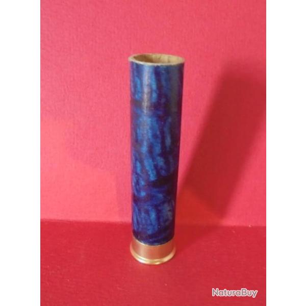 DOUILLE ANCIENNE JAMAIS CHARGEE MANUFRANCE  cal.14mm EN CARTON MARBREE BLEUE