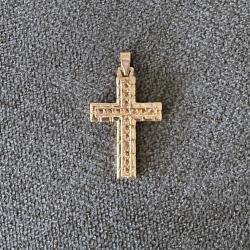 Pendentif or massif 18 carats - croix - M&eacute;daille religieuse