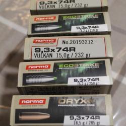Lot de 100 douilles 9.3X74R NORMA