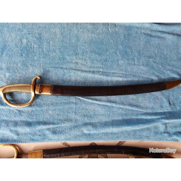Sabre d'infanterie, modle AN XI, dit briquet, poque XIXme, en trs bel tat