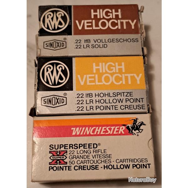 cartouches 22LR collection RWS Winchester