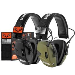 2 X Casques Antibruit Électronique Protection Auditive Tir Chasse Réduction Bruit NRR 22dB Noir/Vert