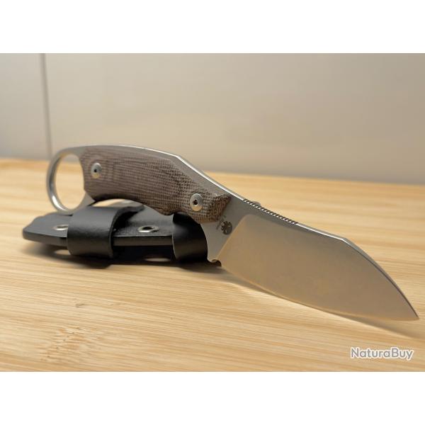 LionSteel H1 Skinner CVG Green Canvas Micarta couteau fixe, Tommaso Rumici kydex M390