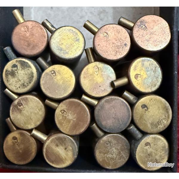 16 Cartouches calibre 9 mm  Broche, pour Rvolver Lefaucheux