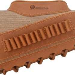 BUSC DE CROSSE AVEC CARTOUCHIÈRE CALIBRE 22LR - CUIR ET TOILE - BEIGE - LIVRAISON GRATUITE