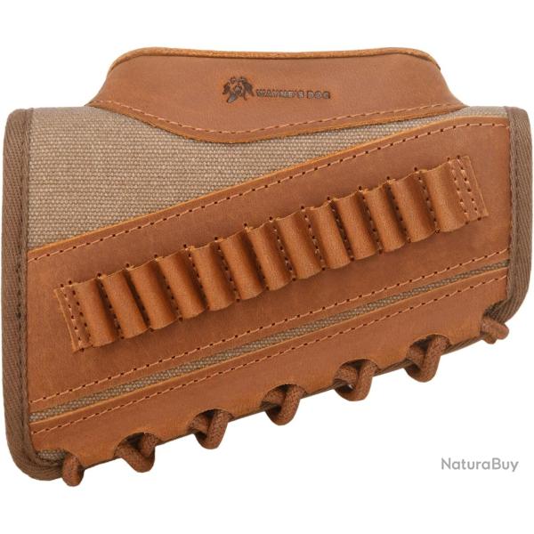 BUSC DE CROSSE AVEC CARTOUCHIRE CALIBRE 22LR - CUIR ET TOILE - BEIGE - LIVRAISON GRATUITE