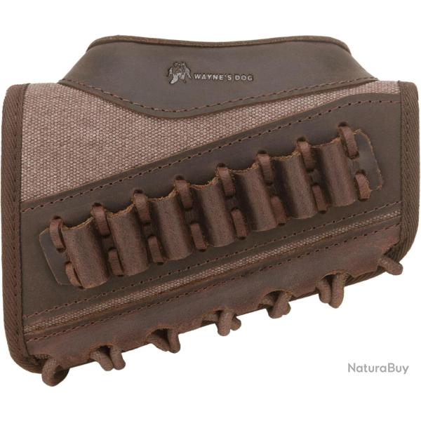 CARTOUCHI�RE DE CROSSE CALIBRE .38/.357/.30-30 EN CUIR ET TOILE - MARRON - LIVRAISON GRATUITE