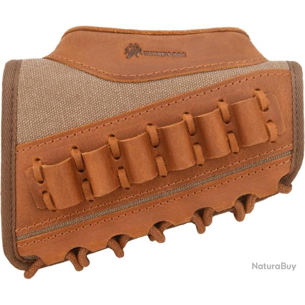 CARTOUCHI�RE DE CROSSE CALIBRE .308/.44/.30-06 EN CUIR ET TOILE - BEIGE - LIVRAISON GRATUITE