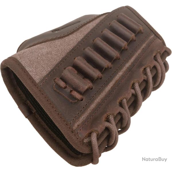 CARTOUCHIRE DE CROSSE CALIBRE .38/.357/.30-30 EN CUIR ET TOILE - MARRON - LIVRAISON GRATUITE