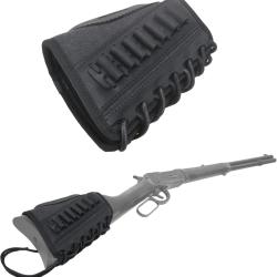 CARTOUCHIÈRE DE CROSSE CALIBRE .38/.357/.30-30 EN CUIR ET TOILE - NOIR - LIVRAISON GRATUITE