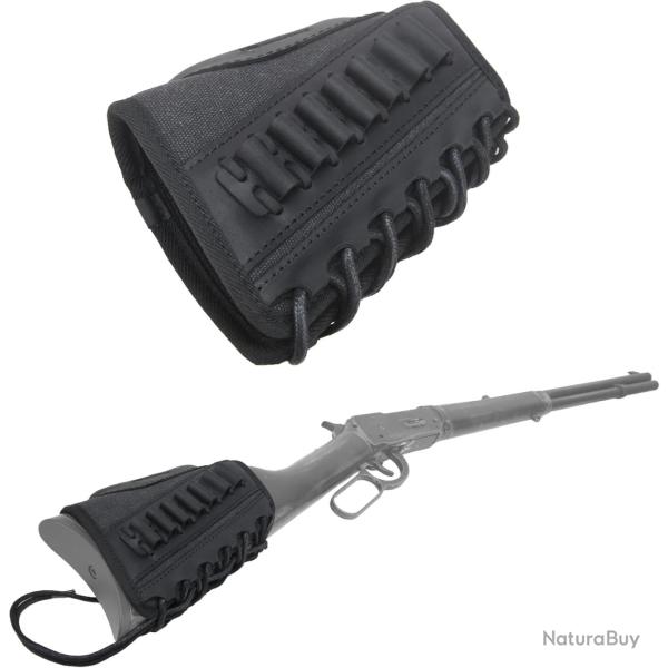 CARTOUCHI�RE DE CROSSE CALIBRE .38/.357/.30-30 EN CUIR ET TOILE - NOIR - LIVRAISON GRATUITE