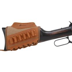 BUSC DE CROSSE CARTOUCHIÈRE CALIBRE .308/.44/.30-06 - CUIR ET TOILE - BEIGE - LIVRAISON GRATUITE