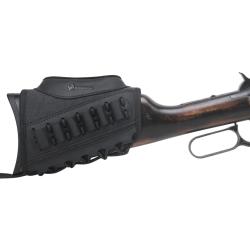 CARTOUCHI&Egrave;RE DE CROSSE CALIBRE .308/.44/.30-06 EN CUIR ET TOILE - NOIR - LIVRAISON GRATUITE