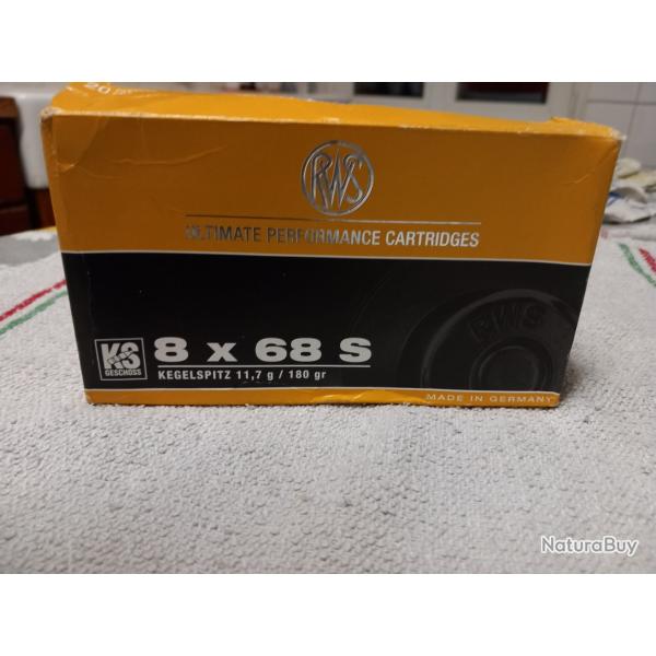 1 LOT DE 18 DOUILLES CALIBRE 8 X68S