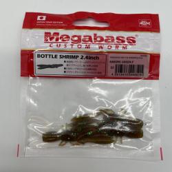 Leurre souple megabass bottle shrimp 2,4" kasumi green X3