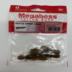 Leurre souple megabass bottle shrimp 2,4" kasumi green X3