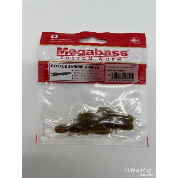 Leurre souple megabass bottle shrimp 2,4" kasumi green X3