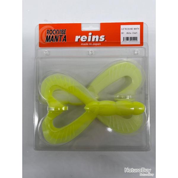 Leurres souples Reins Rockvibe manta 6,5" white Chart