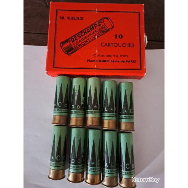 Bote de10 cartouches anciennes cal 12 COOPAL douilles cartons