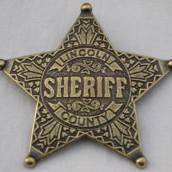 BROCHE ETOILE SHERIFF - LINCOLN COUNTY - USA POLICE - R&eacute;f.04