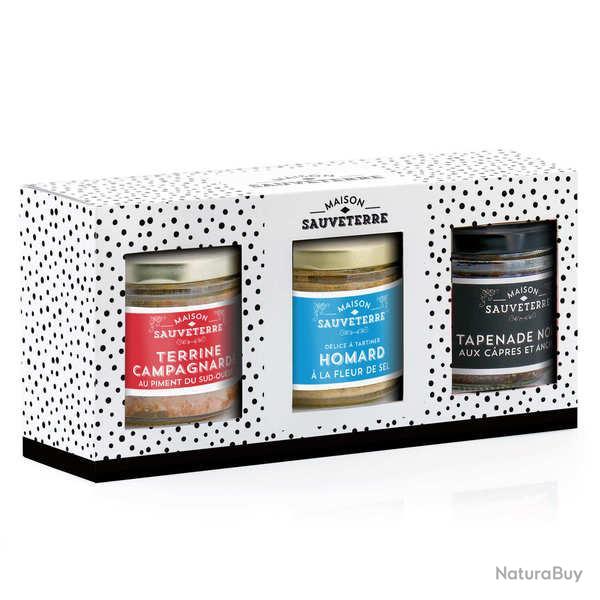 Assortiment de 3 terrines (poisson, viande, l�gumes) - Lot de 3 verrines