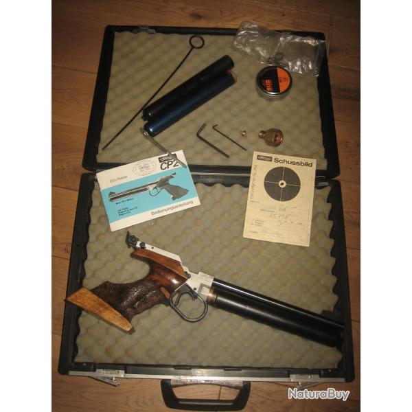 Pistolet WALTHER CP2-Match, avec sa mallette, ses notices et accessoires + 3 rservoirs Co