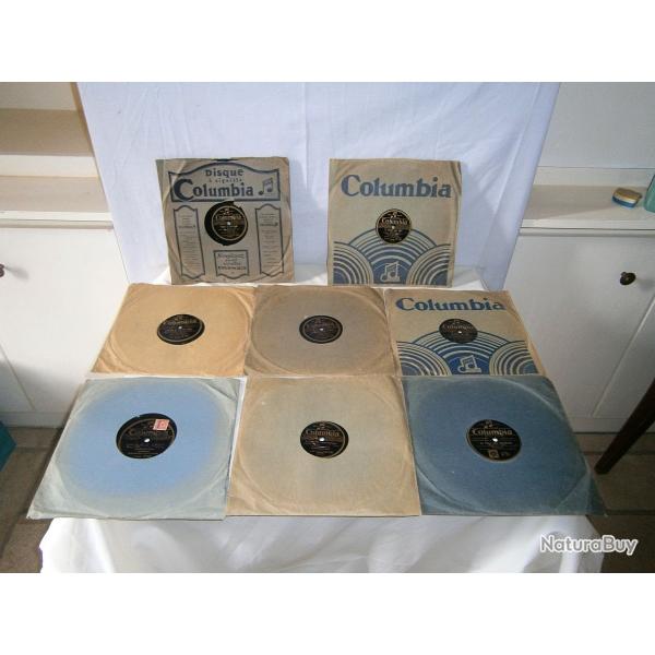 8 disques 78T ou  aiguille D 25cm double face "COLUMBIA"