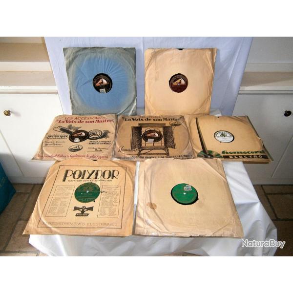 7 disques 78T ou  aiguille D 30cm double face "Odon, La voix de son Matre, Homecorde, Polydor"