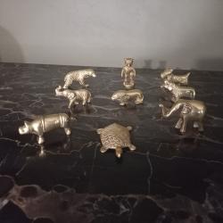 sujet animalier en bronze doré à poser