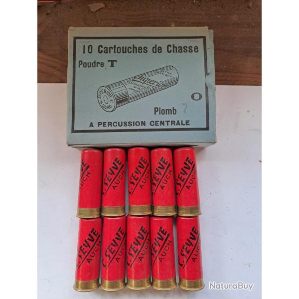Bote de10 belles cartouches anciennes cal 12 douilles cartons  de l'armurerie SEyVe
