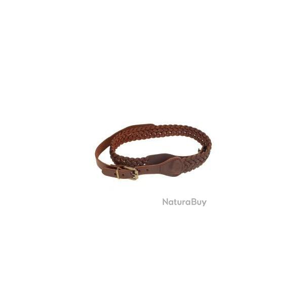 Bretelle tresses 7 brins cuir vieilli