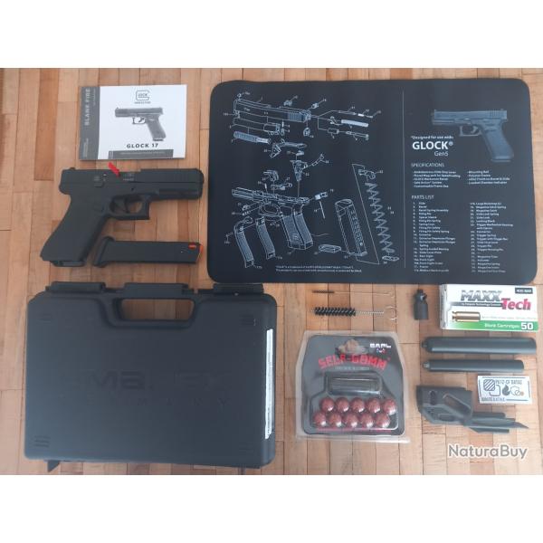 Glock 17 gen 5 semi automatique 9mmPAK + nombreuses options (pack prt  tirer)