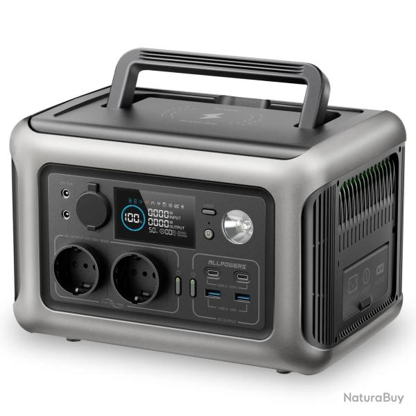 Station d'Alimentation Portable Haute Capacit ? Batterie Externe 500?Wh avec USB, AC et DC pour Cam