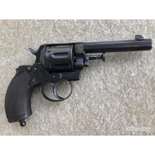 GROS REVOLVER  EN ACIER ARTISAN BELGE VERS 1898 CAL 8mm/92  8 COUPS