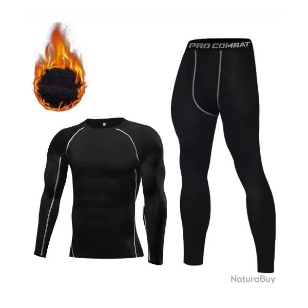 Ensemble Sous-V�tements Thermiques Homme Cale�on Long Collant Compression Sport Fitness Hiver S/3XL