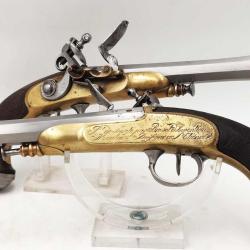 PAIRE DE PISTOLETS À SILEX SYSTÈME MOULARD DUFOUR À SAINT ETIENNE - FRANCE RESTAURATION France XIX e