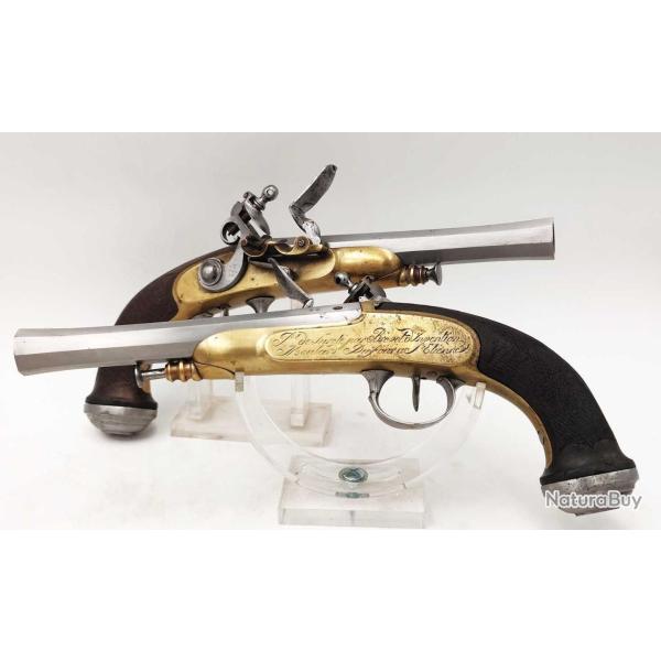 PAIRE DE PISTOLETS  SILEX SYSTME MOULARD DUFOUR  SAINT ETIENNE - FRANCE RESTAURATION France XIX e