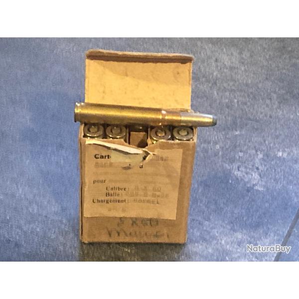 Boite originale 10 cartouches 8 x 60 Mauser - marquage :  DWM/8x60/542/ - balle nickel 1/2 blind�e