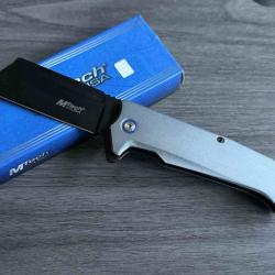 Couteau Pliant MTech Butcher Lame Acier 3Cr13MoV Manche Aluminium Bleu Linerlock MTA2047BL