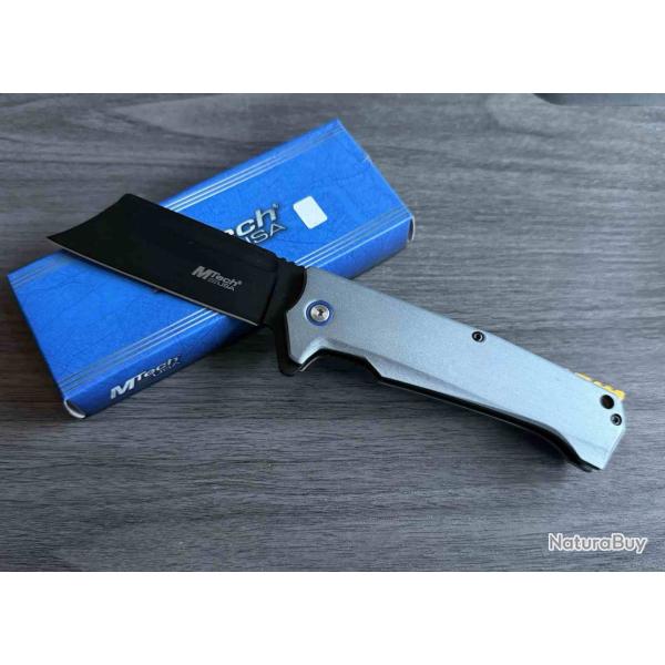 Couteau Pliant MTech Butcher Lame Acier 3Cr13MoV Manche Aluminium Bleu Linerlock MTA2047BL