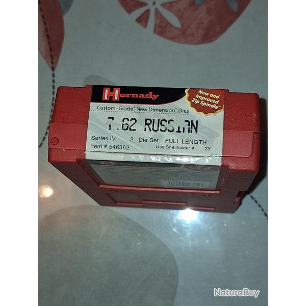 Hornady custom grad jeu d outils 7.62 russian NEUF en stock vendu par poudrenoirepro