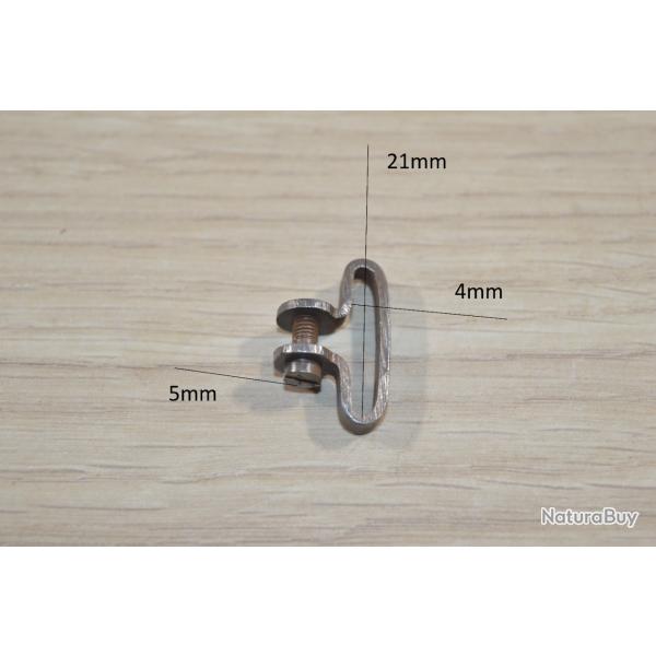 Support / Battant de bretelles pour fusil ancien chasse anneau restauration  (20C)