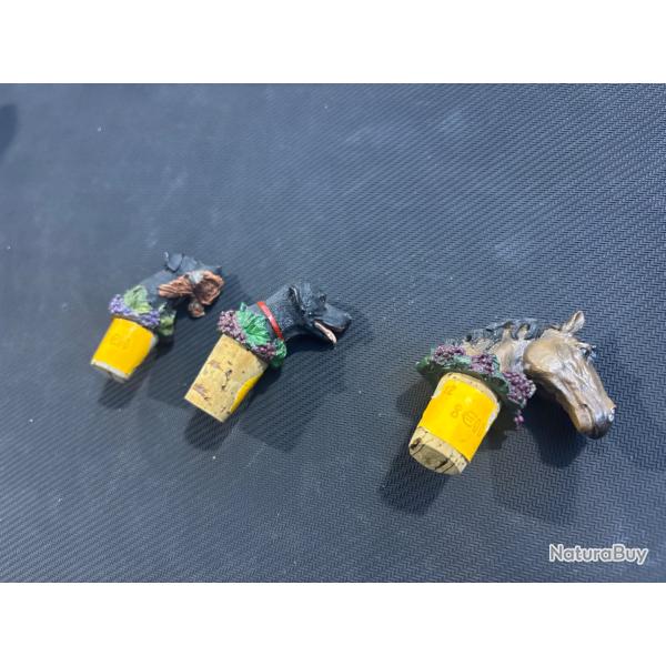 bouchon dcoratifs ,animaux chiens , cheval , destockage chasse enchere