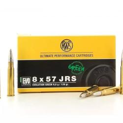 Cartouches RWS calibre 8X57JRS EVO GREEN 9g 139grs x20