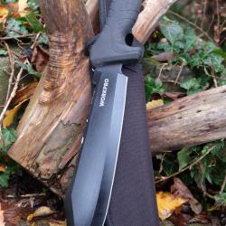 Poignard Gros Couteau Machette Bowie Tactical Alaska Lame Acier 3Cr13 Etui Nylon Trekk Survie