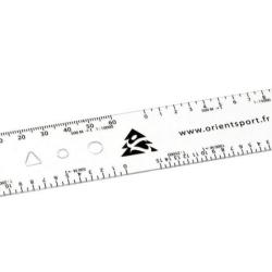 R&egrave;gle de tra&ccedil;age &agrave; trois unit&eacute;s de mesure