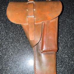 ETUI MAC 50 regimenté en cuir fauve TBE (guerre d'Algérie) pouvant servir pour colt 1911
