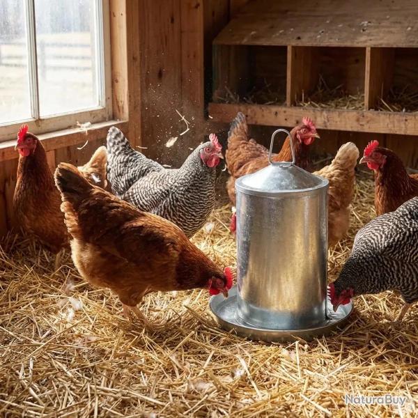 Abreuvoir Poules � Double Paroi en T�le Galvanis�e de 4 L