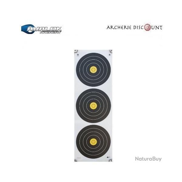 Blason Avalon Field 20 Cm World Archery 3 spot - standard centre vertical -6 rings 20cm