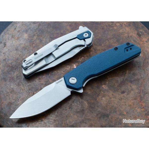 Couteau Kershaw Lucid A/O Lame Acier 8Cr13MoV Manche GFN/Stainless Blue Framelock Clip KS2036X